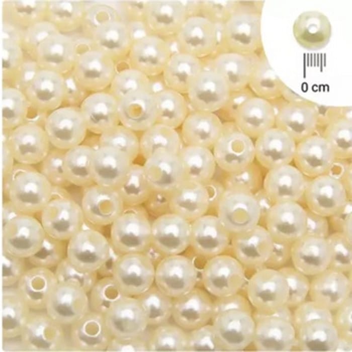 9cfa301faeb75cabdca29a4c61b8515c.jpg Artesanario - Perola Abs 8 mm c/ Furo Passante - Perolado - 50 Gr